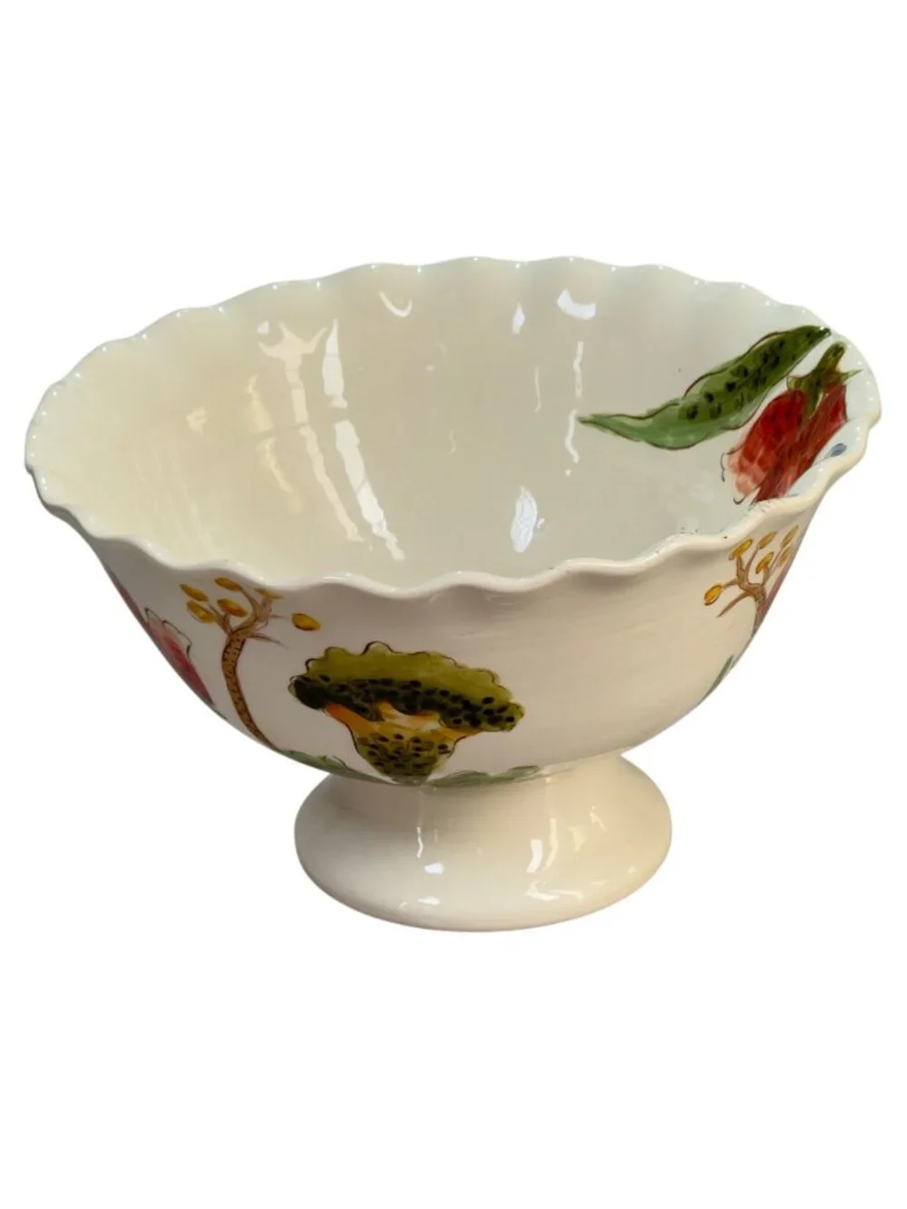 Mum Florals by Maxcera Multi-Purpose Ceramic Footed Pedestal Bowl